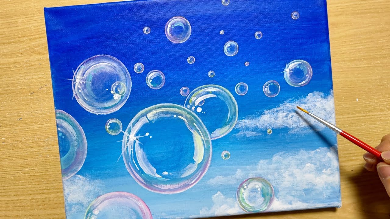 How To Draw Bubbles Acrylic Paint Simple Acrylic Painting For Beginners Step By Step Youtube