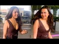Tejasswi Prakash Looks Attractive In a Open Top At Airport