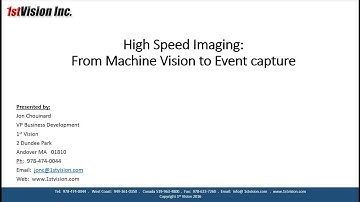 Video Tutorial: High Speed imaging from machine vision to event capture