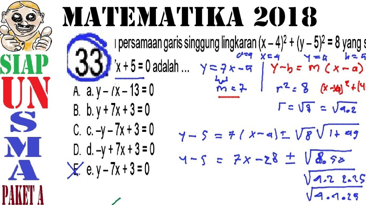 Rumus Persamaan Garis Singgung Lingkaran Yang Sejajar Dengan Garis