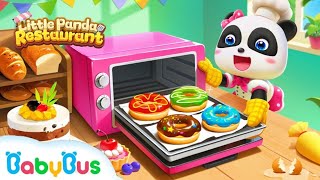 Baby Panda Makes Chocolate Donuts | Panda's Bakery Shop | cook Pretend Play | Kids Games |Babybus