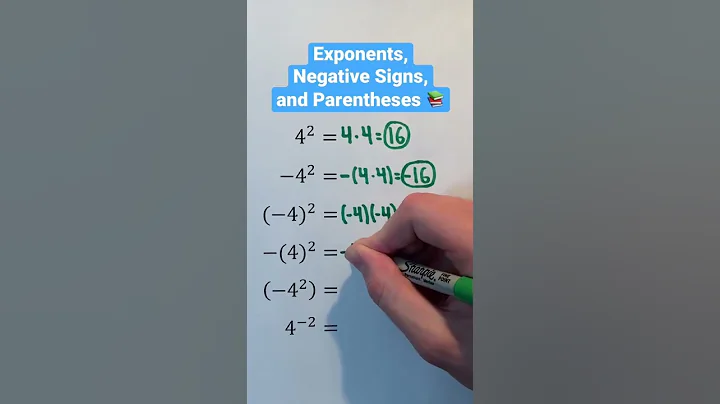 Exponents, Negative Signs, and Parentheses 📚 #Shorts #algebra #math #maths #mathematics #education