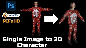 Creating a 3D character using a single Image -- PIFuHD / Photoshop / Blender -- Time-lapse