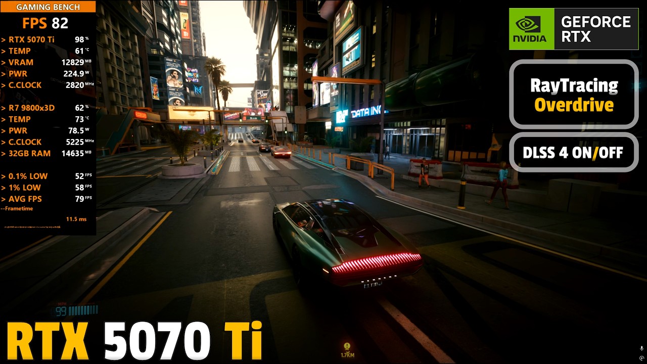 Cyberpunk 2077 | RTX 5070 Ti | Path Tracing On/Off | DLSS 4 & MFG On ...