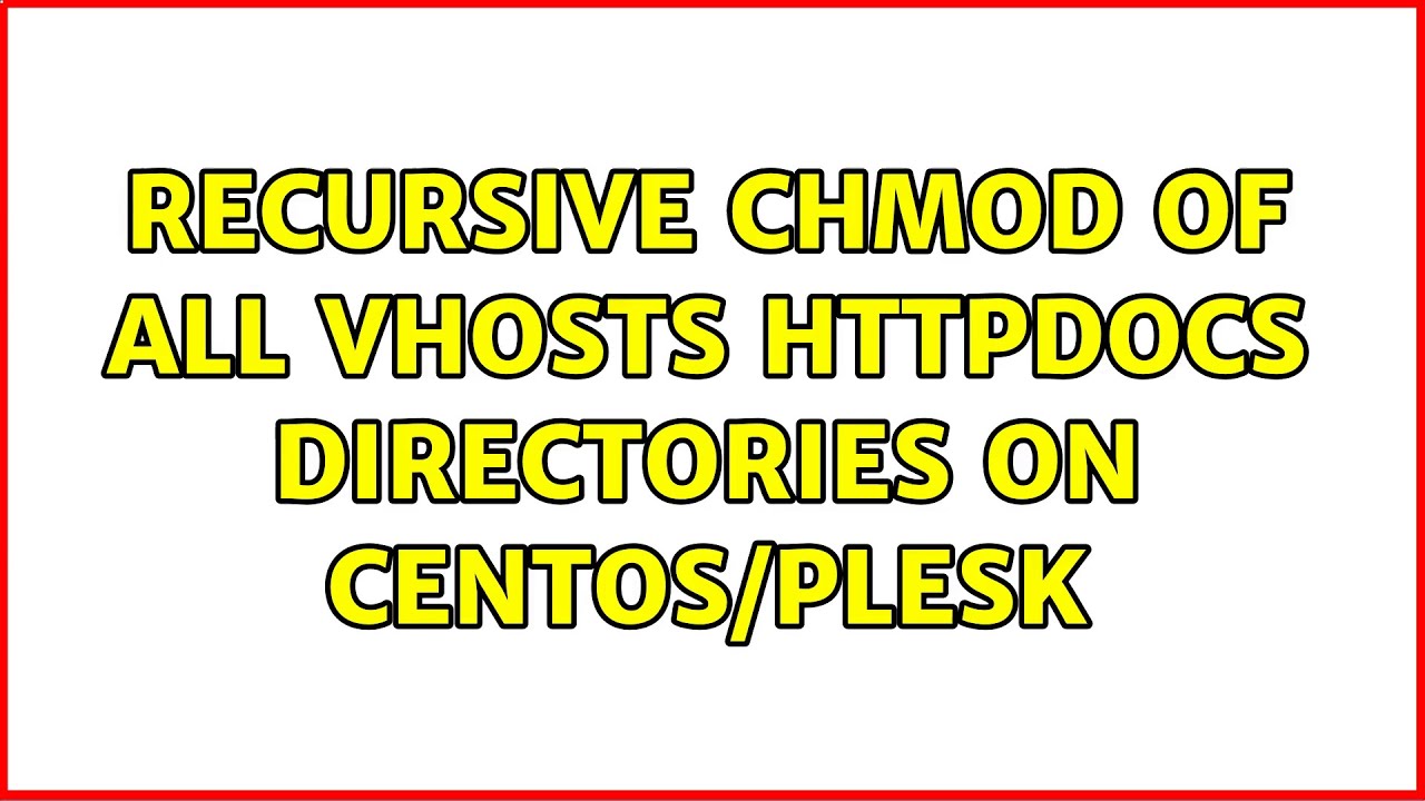 Recursive Chmod Of All Vhosts Httpdocs Directories On CentOS Plesk 2 Recursive chmod of all vhosts httpdocs directories on centos plesk 2