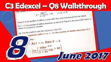C3 Edexcel June 2017 | Question 8 Walkthrough | Differentiation & Quotient Rule