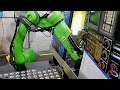 Fanuc CR-15iA machine tending two CNC Lathes throughout all shifts
