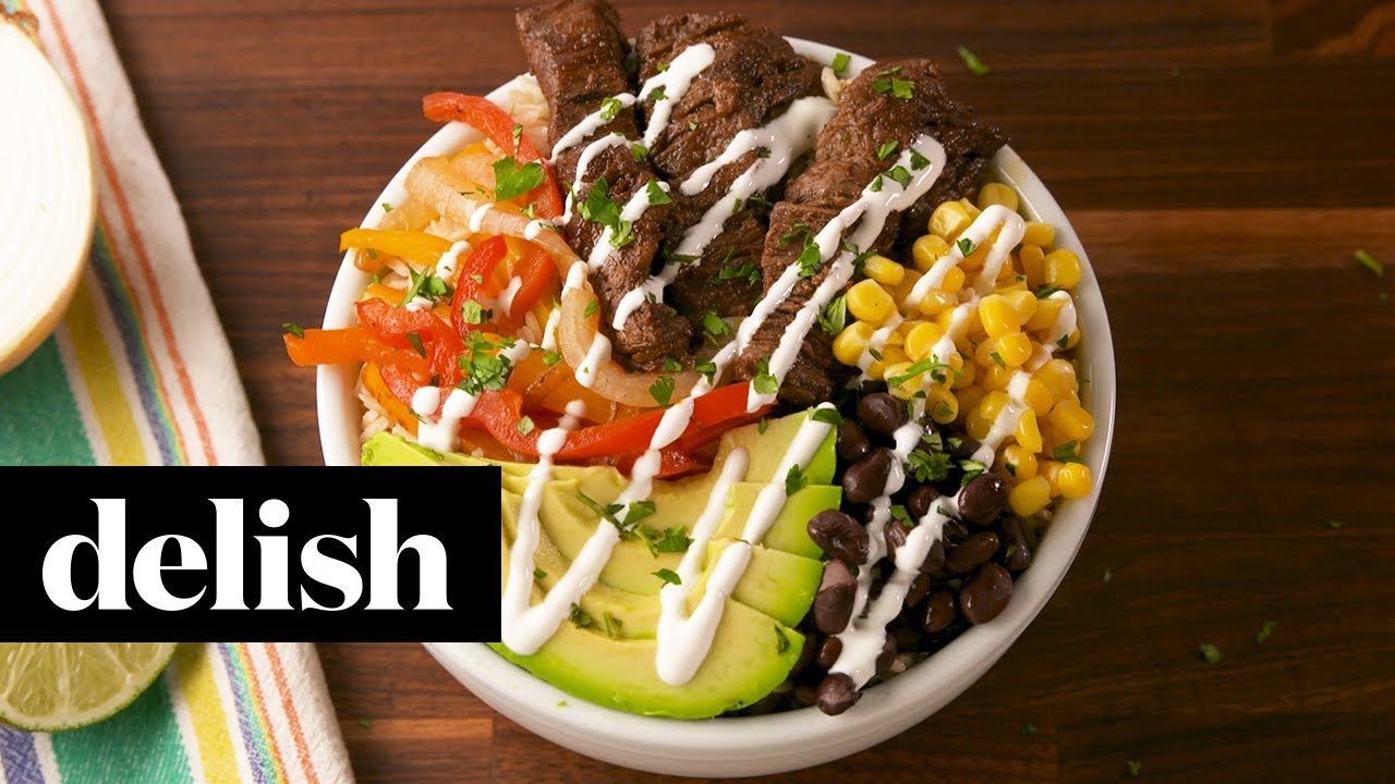 Steak Fajita Power Bowls | Delish