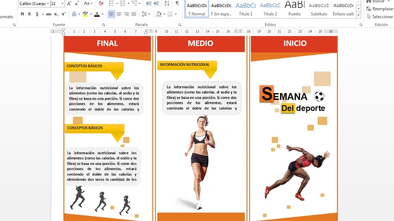 Como hacer folletos con word