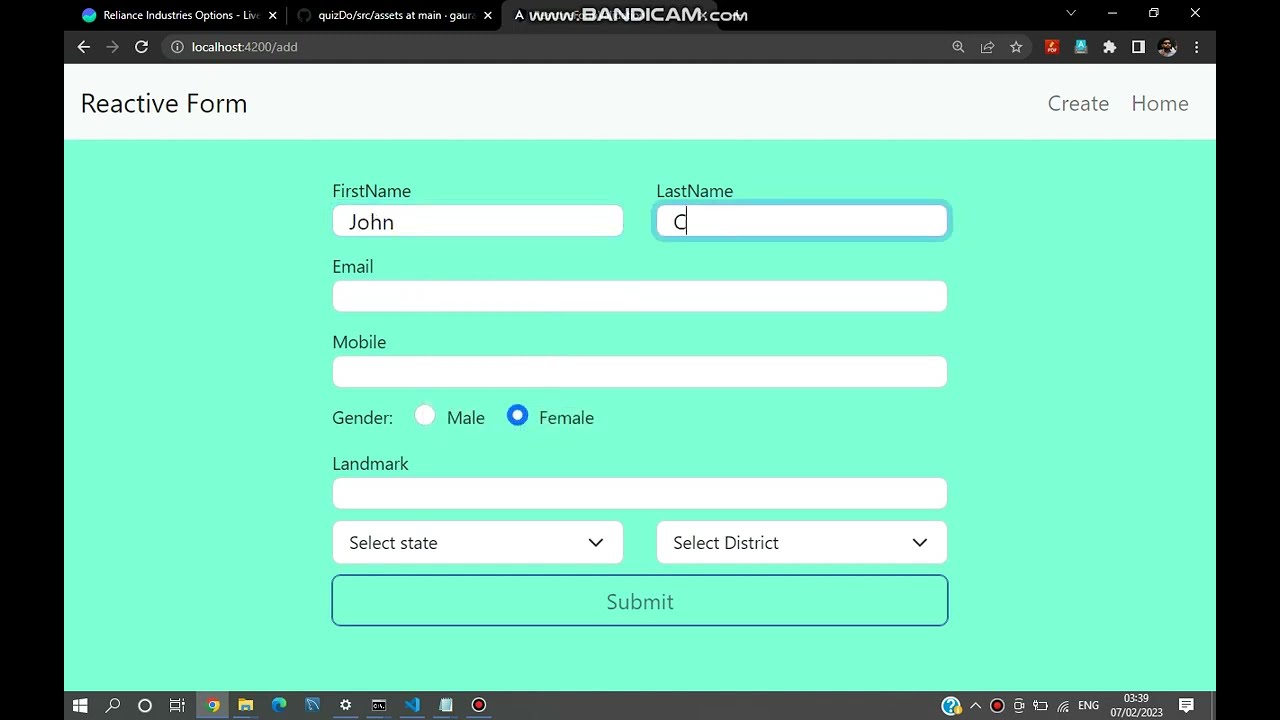 Angular  Firebase CRUD Operations with Reactive Forms and Validation