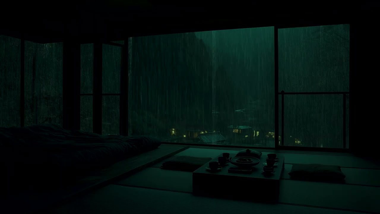 Midnight Rain in a Spring Garden 🌿| Pure Nature Sounds for Deep Relaxation and Focus 🌧️