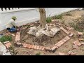 Amazing Techniques For Building Flower Beds With Bricks &amp; Rendering With Sand And Cement