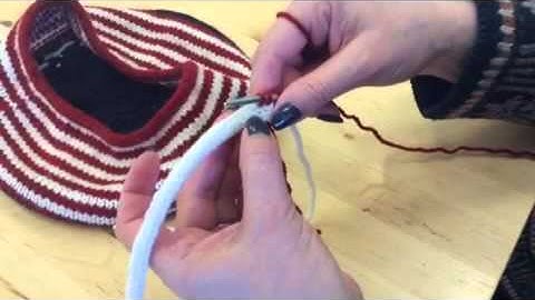 Go USA hat - Picking Up Stitches Along I-Cord made with Videoshop