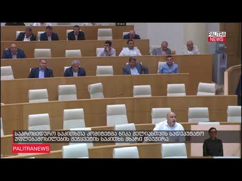 საპროცედურო საკითხთა კომიტეტმა ნიკა მელიასთვის სადეპუტატო უფლებამოსილების შეწყვეტის საკითხს მხარი და