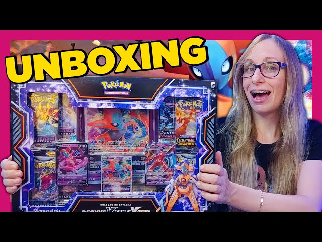 Box Pokémon Coleção Premium Batalha Deoxys VMax e V-Astro