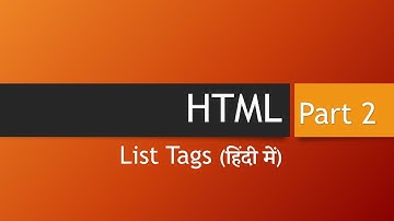 HTML List Tags (Hindi)