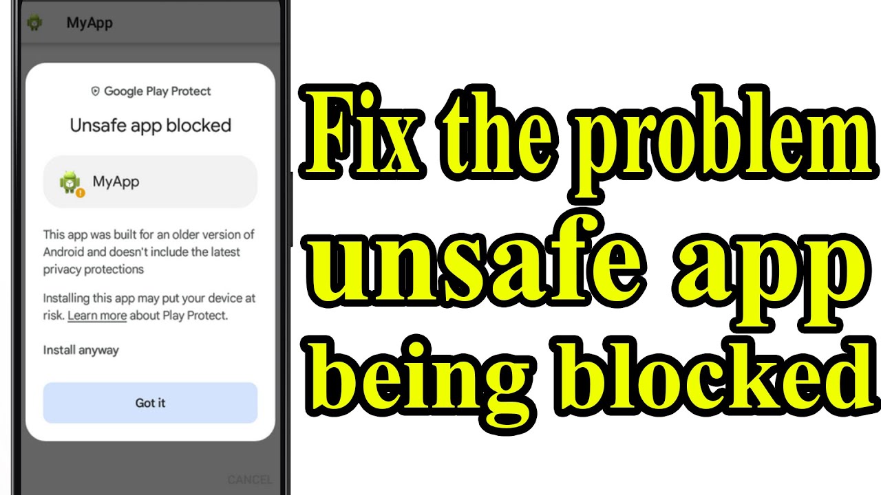 How to Fix an Unsafe Application Being Blocked on Your Phone - YouTube