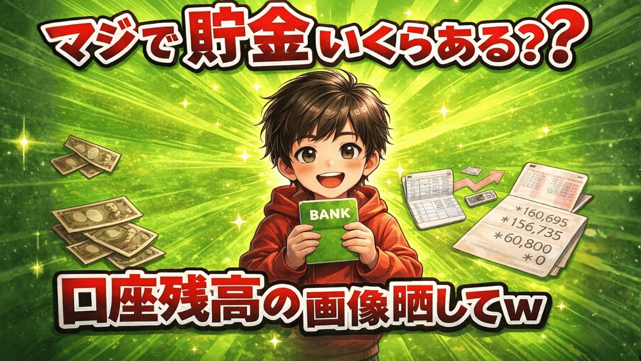平均値に騙されるな。貯金格差が浮き彫りに…？みんなの残高画面を晒した結果ｗ|大人のための経済チャンネル