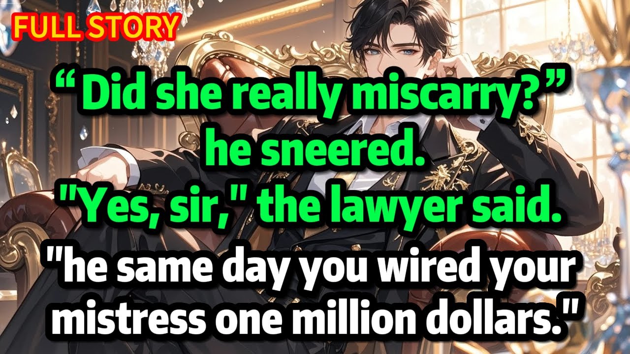 “Did she really miscarry?”“Yes, sir,The same day you wired your mistress one million dollars.”