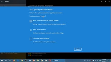 How to get off the Windows insider program and stay on October 2018 update