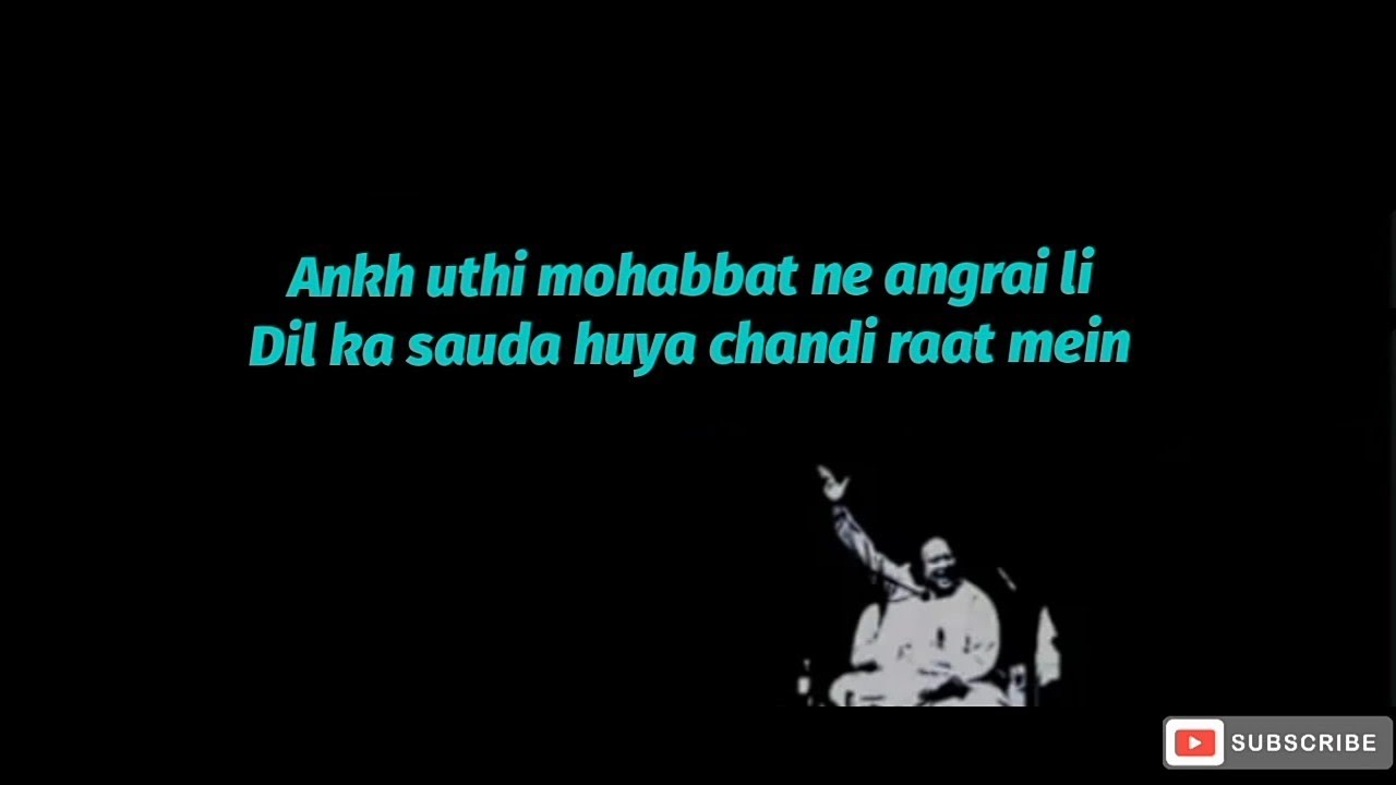 Lut gaye ankh uthi mohabbat ne lyrics Nusrat fateh Ali Khan Sha