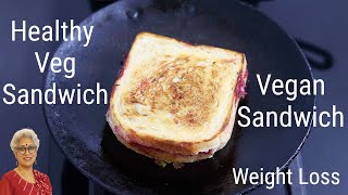 Healthy Veg Sandwich - Vegan Sandwich For Weight Loss - Beetroot Sandwich Recipe | Skinny Recipes