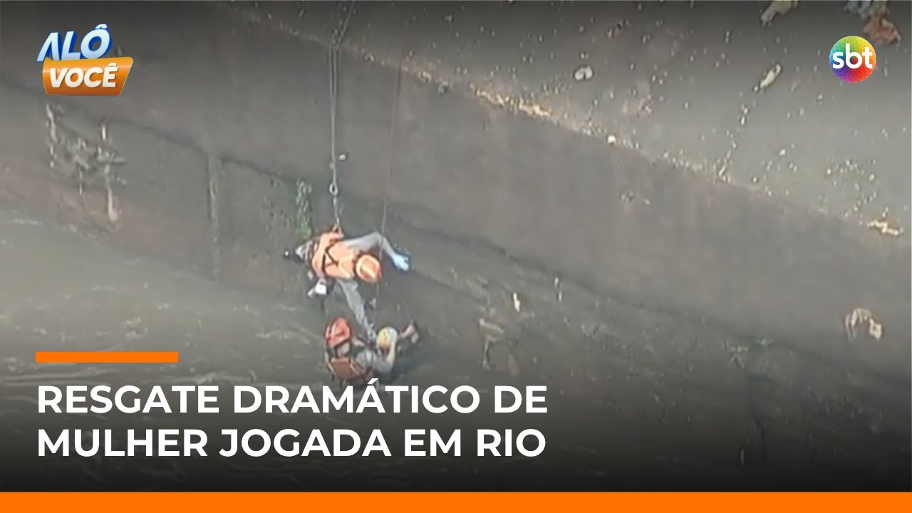 SP: Mulher é empurrada em rio e Bombeiros realizam resgate dramático | #AloVoce