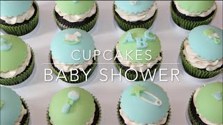 Baby shower cupcakes with topper