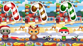 Talking Tom Gold Run Christmas update WINTER WONDERS event Santa Tom vs Reindeer Ginger vs & Angela screenshot 3