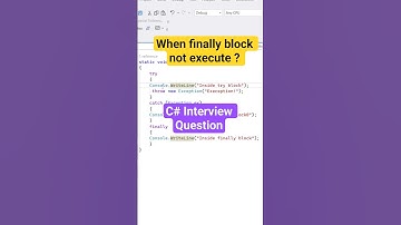 When Does Finally Block NOT Execute? #csharp #csharpprogramming