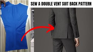 HOW TO SEW A DOUBLE VENT SUIT BACK PATTERN | The easiest method ever