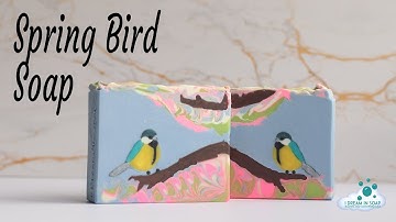 🐦🕊️Making and cutting spring bird cold process soap. Hanger swirl soap🕊️🐦