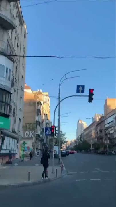Moment of 'kamikaze drone' strike on Kyiv