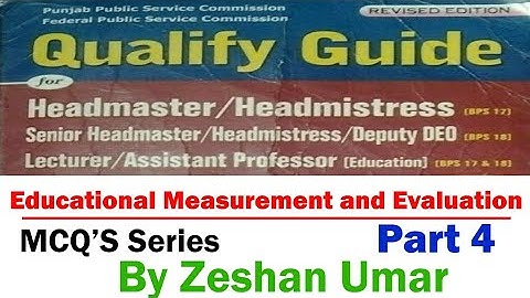 Qualify Guide Measurement Part 4 MCQs series | Measurement and Evaluation by Zeshan Umar