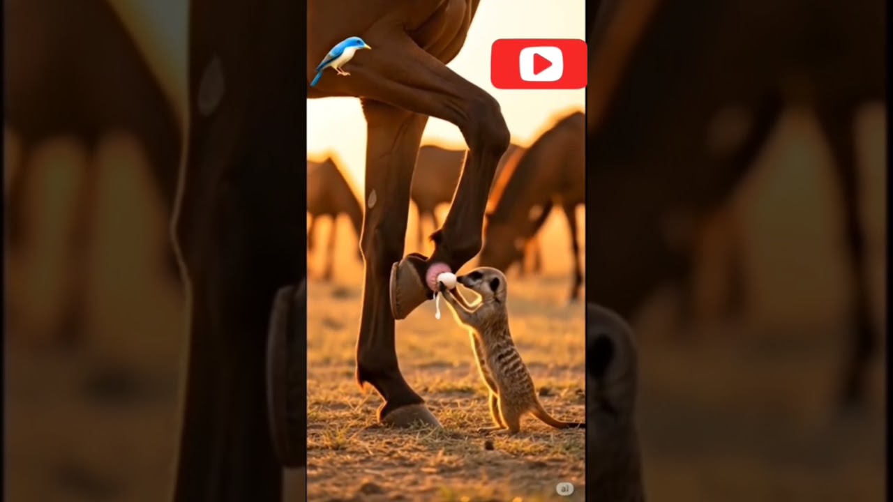 “Unbelievable! Meerkats Heal Horse’s Hoof Tumor 🐎✨” 