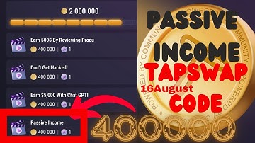 Earn Passive Income | 16August Tapswap Code Daily | Tapswap Cinema code #tapswap_code #tapswap