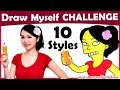 Art Challenge - How to Draw Myself in 10 Animated Art Styles! | Mei Yu - Fun2draw