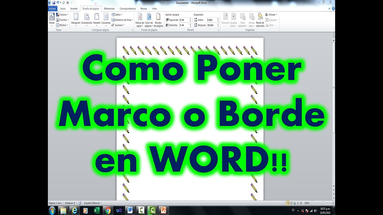 Como Poner Marco En Word Como poner marco o borde a hoja en word - YouTube