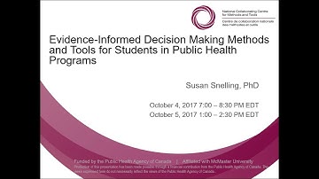 Evidence-Informed Decision Making Methods and Tools for Students in Public Health Programs