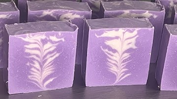 Cold process soap making | secret feather swirl