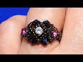 Колечко из бисера. Beaded ring. حلقة مطرز