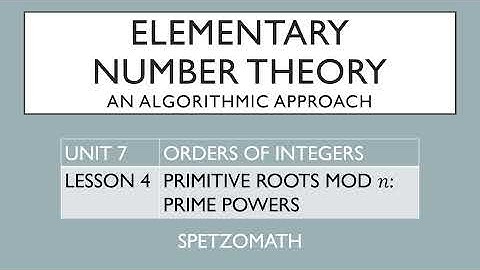 07-04: Primitive Roots modulo Prime Powers