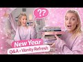 VANITY RESET+Q&A🩷#newyear #reset #refresh #fyp #qanda #2025 #2026 #declutter #makeup