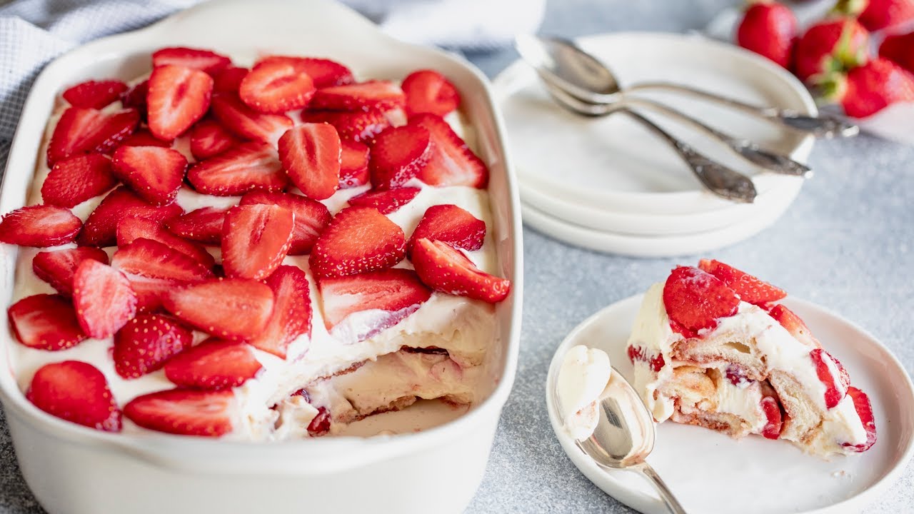 Gâteau génoise au mascarpone et fraises - Dans vos assiettes