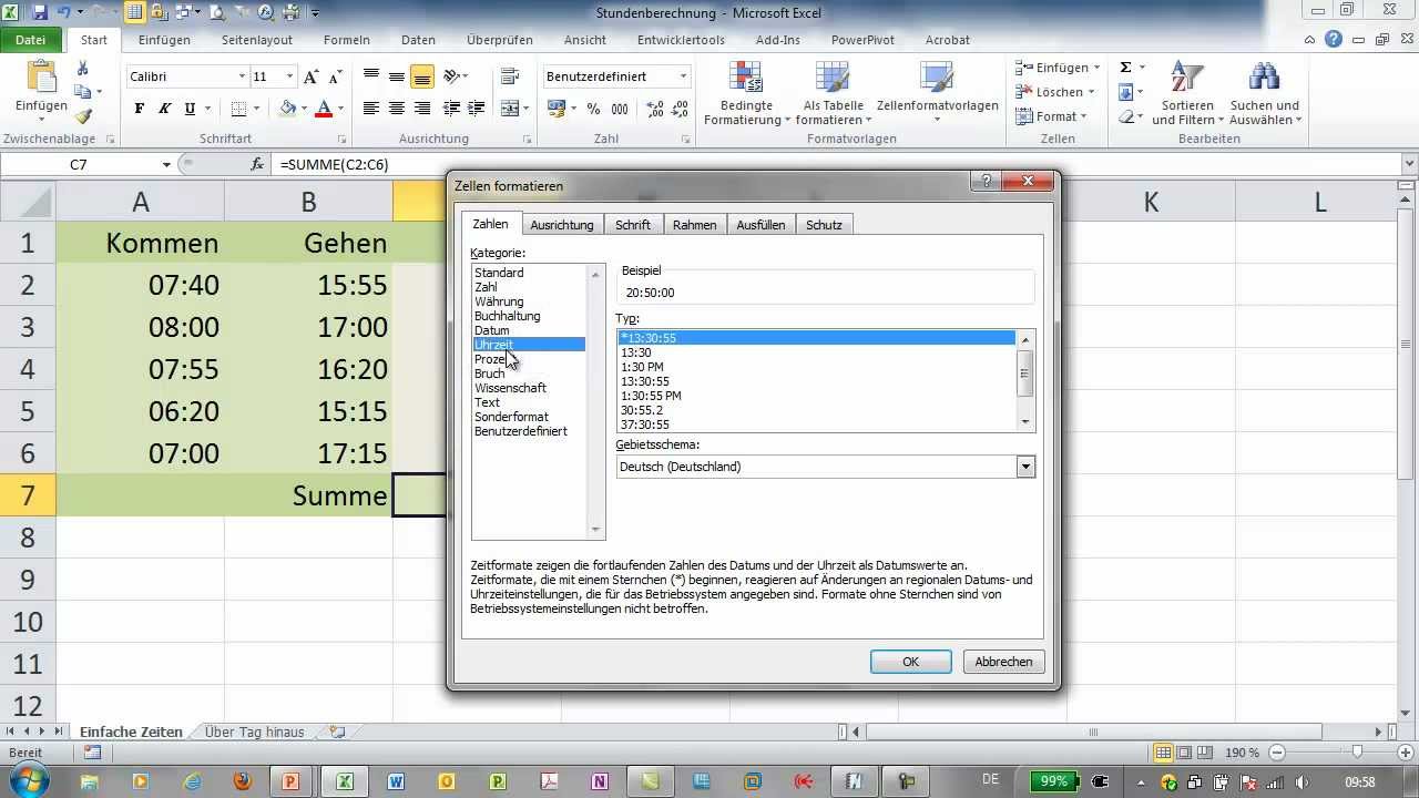 Excel Grundlagen Der Stundenberechnung Zeitfunktionen Youtube
