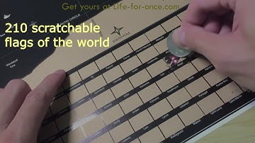 Scratch Off World Map Poster With Country Flags (Deluxe Black - 23.4"x32.5"))