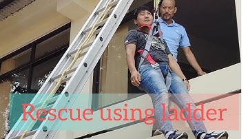 ladder hinge rescue | making rescue technique system by using ladder
