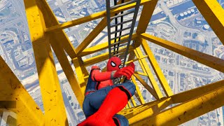 Spiderman jumping of yellow tower 🗼#gta5 | part 1 | سبايدرمان يقفز
