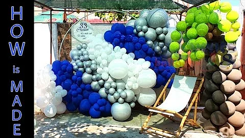 How to make an Amazing Balloon Decoration OUTSIDE / DIY balloon garland / Tutorial Balloon Palm tree