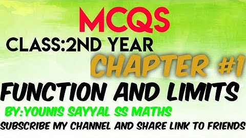 #MCQs 2nd year #chapter 1 function and limits#important MCQs solved#in urdu and hindi#